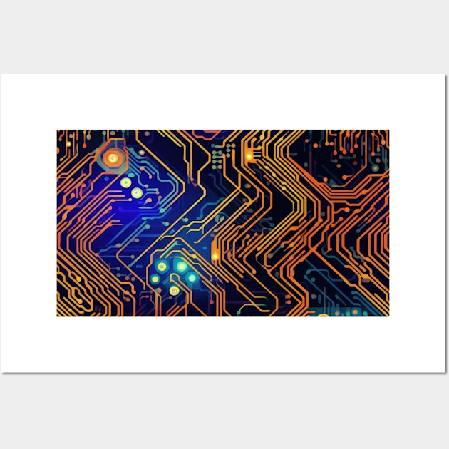 Circuit Board design illustration Wall Art by Russell102